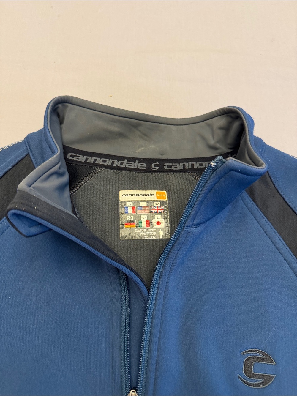 Cannondale Cycling Men's Navy Lightweight Zip-Front Jacket